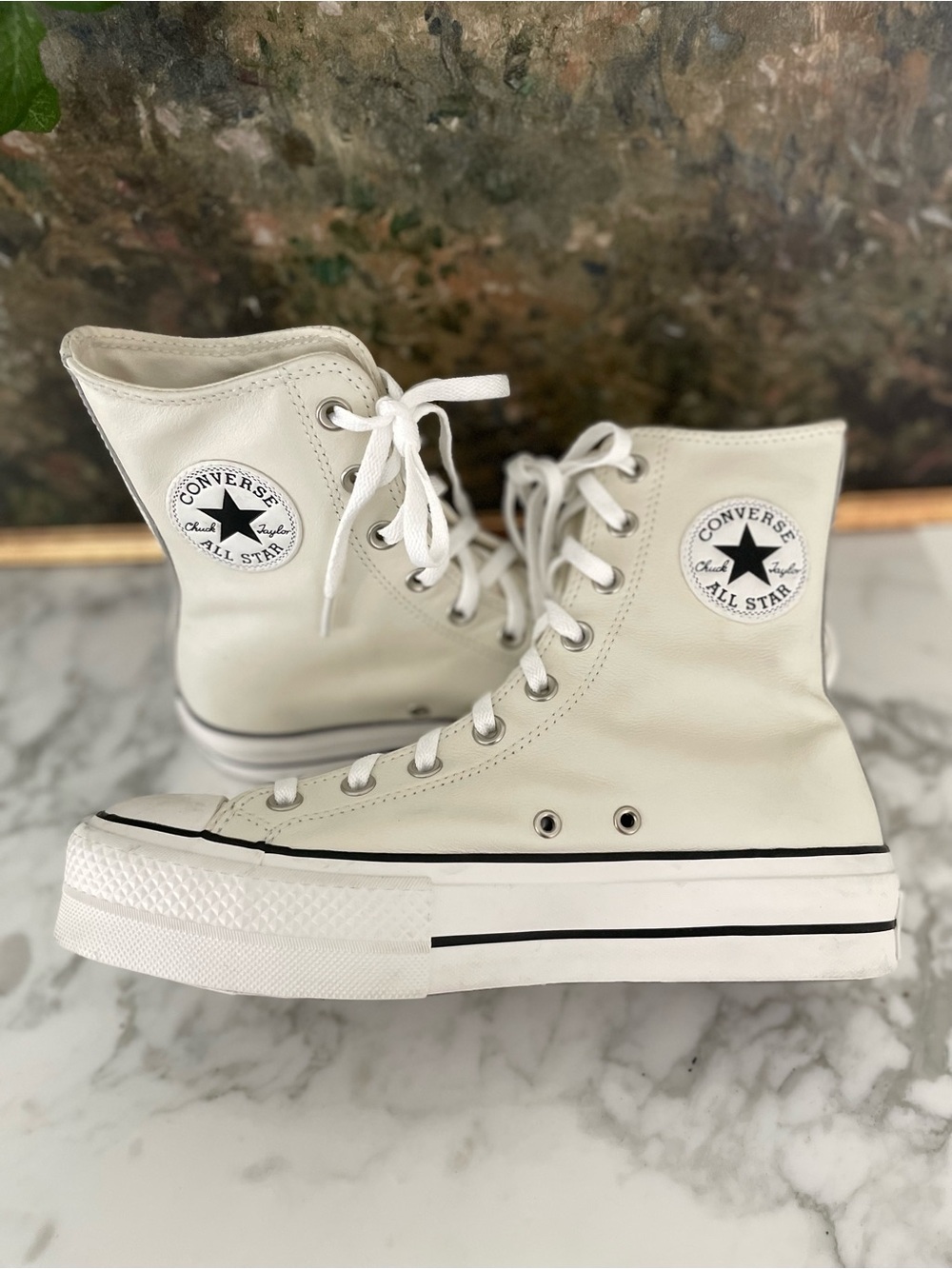 CONVERSE Chuck Taylor XHi‎ Extra High Top Size 9 Egret White Leather - Picture 8 of 8